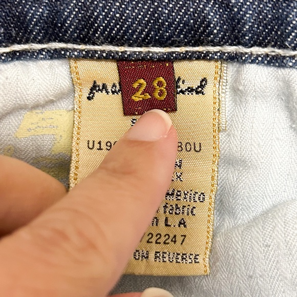 7 For All Mankind Medium Wash Straight Leg Low Rise Jeans 28 7FAM 32.25 Inseam - Picture 6 of 10